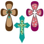 variety of colorful crosses in the picture