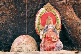 Religious statue in temple of hinduism religion