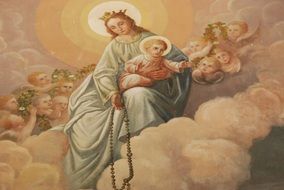 religious painting in a church in poland