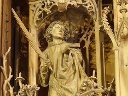 wood carved angel in the church