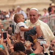 Rome Pope is blessing the children