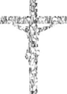 cross with crucifix in granite shine