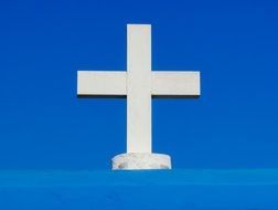 white cross among blue