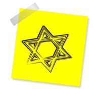 Jewish Star on the paper clipart