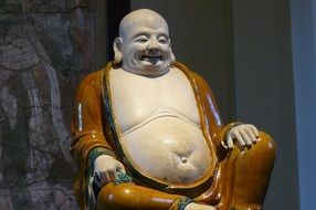 sitting Buddha, painted Statue