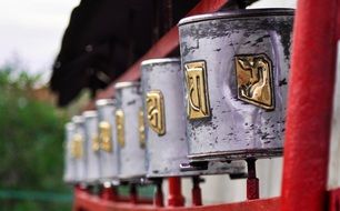 Prayer Wheel in Monastery