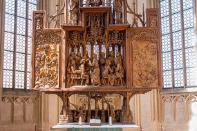 Holy Blood altarpiece, detail, wood carving and sculpture in St. James's Church, germany, Rothenburg ob der Tauber