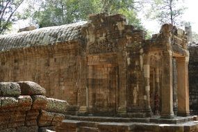 ancient ruins of a temple complex in cambodia