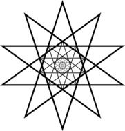 Black and white Decagramme Symbol