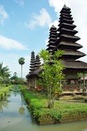 park area around the temple in bali