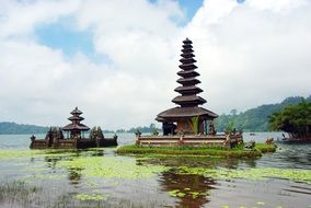 temple complex among the lake in bali