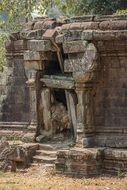 stone ruins of a temple in cambodia