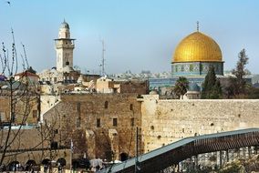 panoramic view of the golden dome in Jerusalem