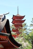 red temple in Japan