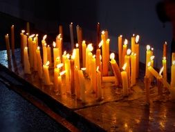 Burning candles in the temple