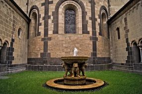 fountain in the courtyard of the church