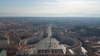 aerial view of St Peter's Basilica in Rome