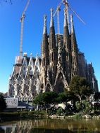 Big Sagrada Familia church in Barcelona