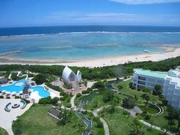 panoramic view of the church on the coast of the island of Ishigaki