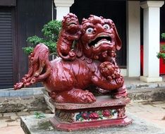 Dragon statue near a temple in Vietnam