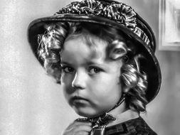 portrait of an American singer and actress Shirley Temple