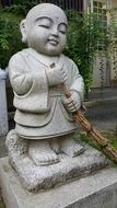 Stone Japanese monk statue