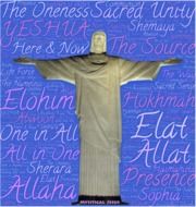 statue of Jesus Christ on a purple background with inscriptions