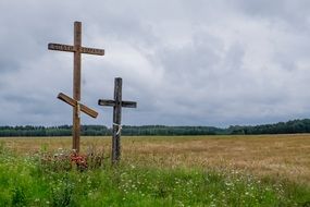 crosses on the field
