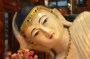 porcelain head of a reclining buddha in Beijing