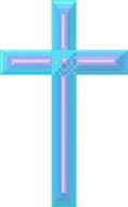 blue Cross Christ drawing