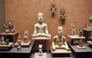 statues at the anthropological museum in mexico