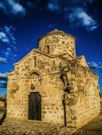old church under a blue sky, cyprus, vrysoules