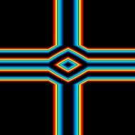 Cross, Abstract colorful drawing at black background