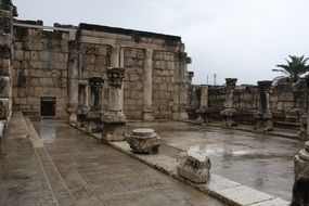 ruin of capernaum synagogue, israel