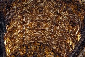 ceiling with gold trim in sÃ£o francisco church