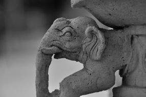 elephant in a buddhist temple in thailand