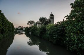 church near the river in china