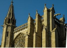 exterior of a gothic church in france