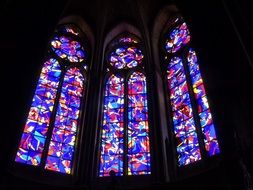 stained glass windows with colorful images