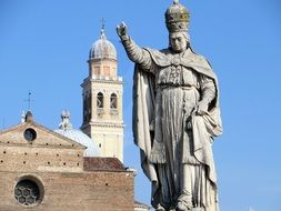 statue of pope in the city of padua