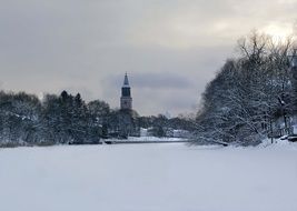 Cathedral in Turku in winter