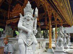 statues in a temple in bali