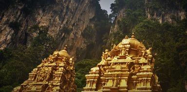 hindu temple in high mountains in malaysia