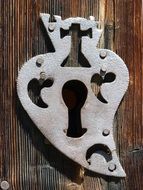 Beautiful Heart shaped lock on the door
