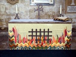 fire on the altar as a decoration