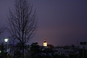 church at night time, germany, Estenfeld