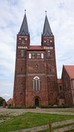 red brick romanesque church