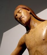 wooden statue of Jesus in a museum in Italy
