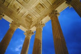 temple columns in Nimes, France