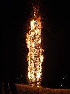 wood fire for celebration of winter end